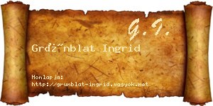 Grünblat Ingrid névjegykártya
